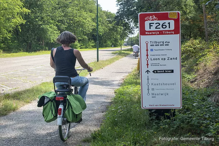 Aanleg 1e voorrangsrotonde snelfietsroute Tilburg - Breda